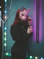 Papercraft of cat mask in origami 3D