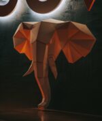 Elefantenkopf aus 3D-Papercraft