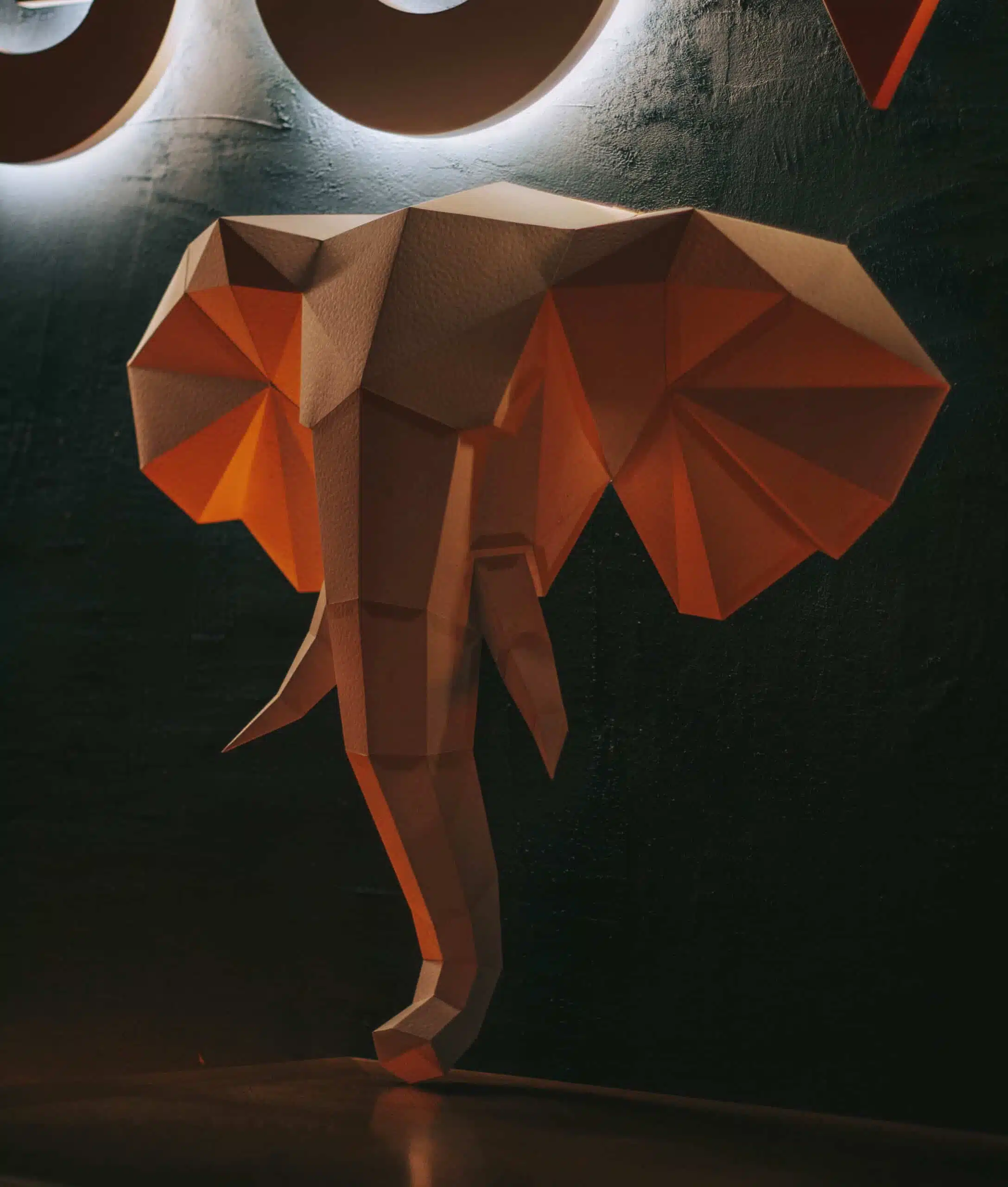 Olifant papercraft kop 3D, weergave 7