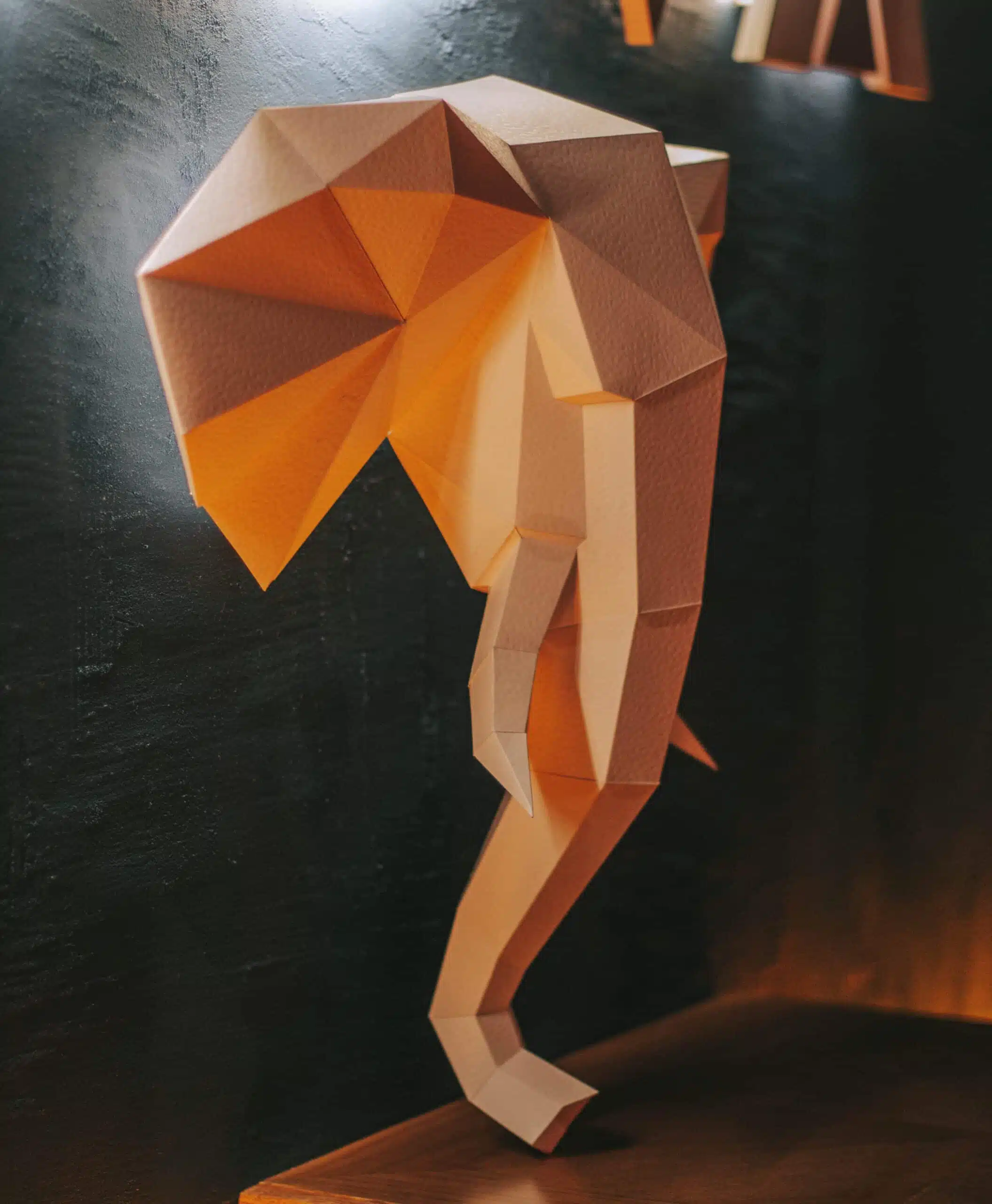 Olifant papercraft kop 3D, weergave 6
