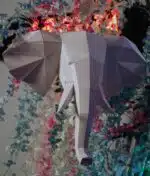 Olifant papercraft kop 3D, weergave 5
