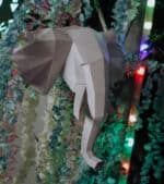 Papercraft d'une tête d'éléphant en origami 3D