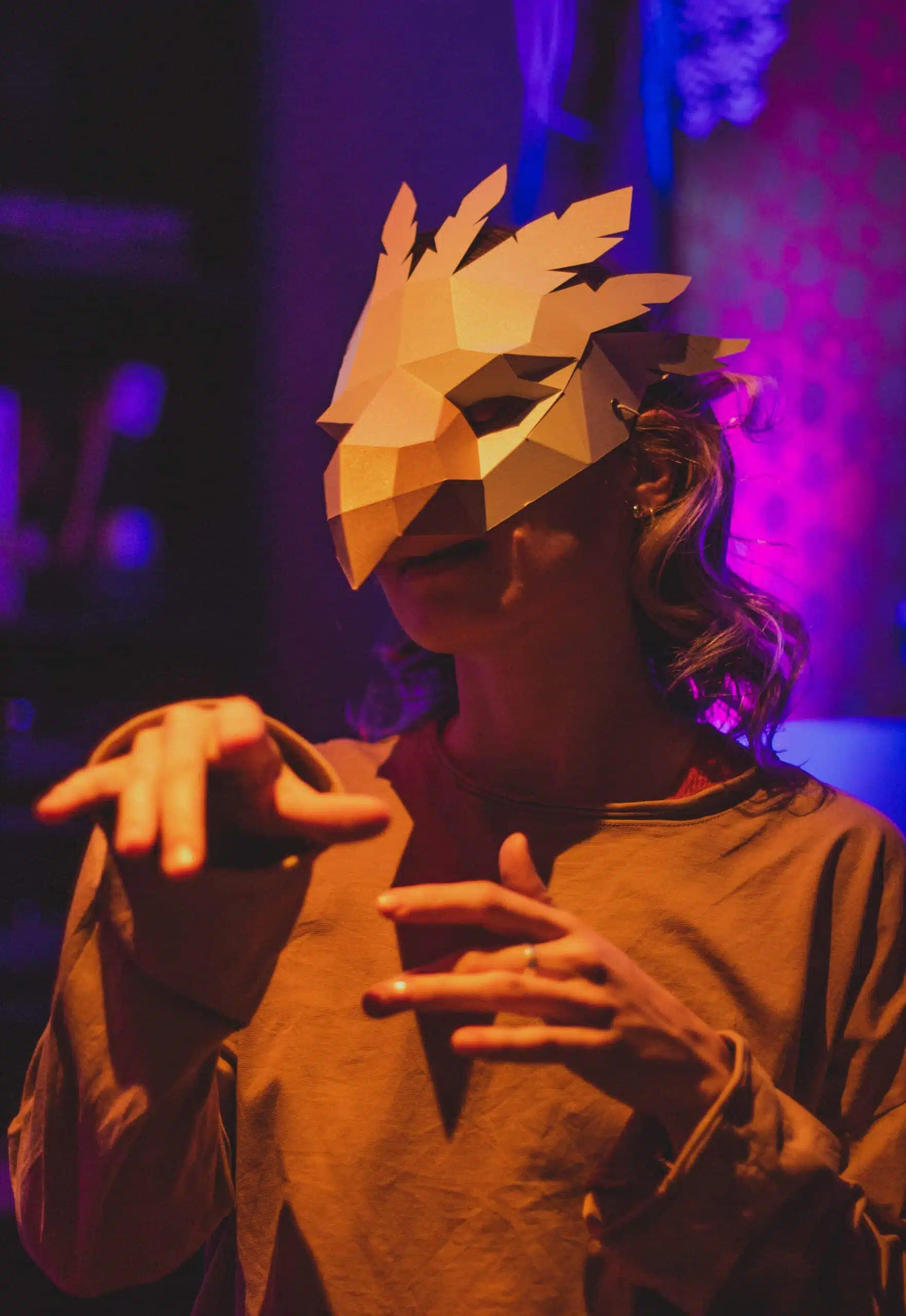 Masker van een arend in papercraft 3D, weergave 4
