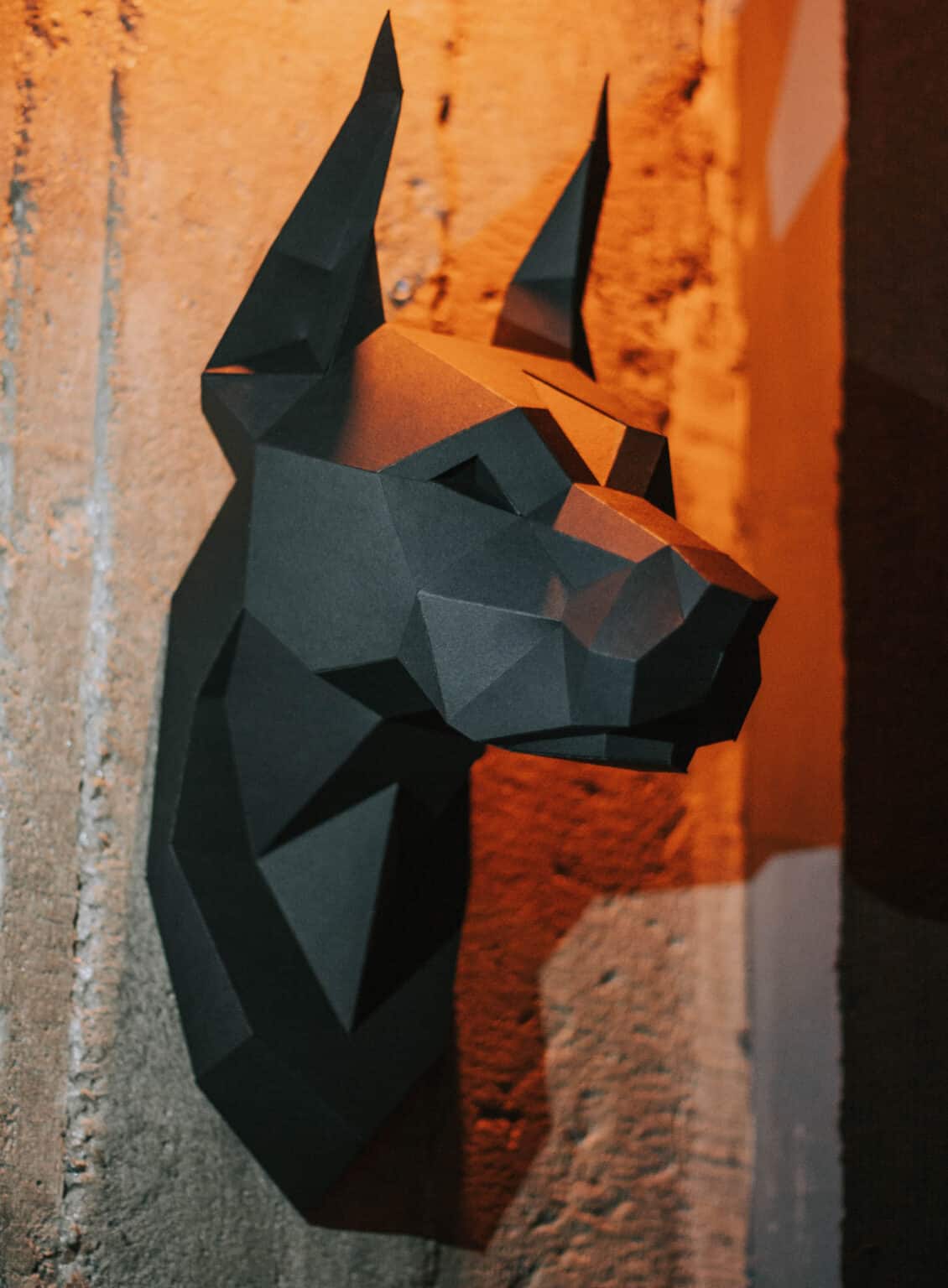 Papercraft of doberman head in origami 3D Papercraft of doberman head in origami 3D
