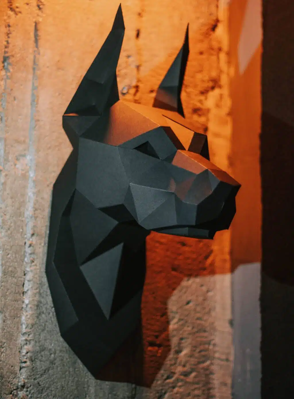 Dobermann kop papercraft 3D, 3D-model