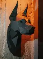 Dobermann kop papercraft 3D, 3D-model