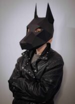 Máscara casco Doberman en papercraft 3D