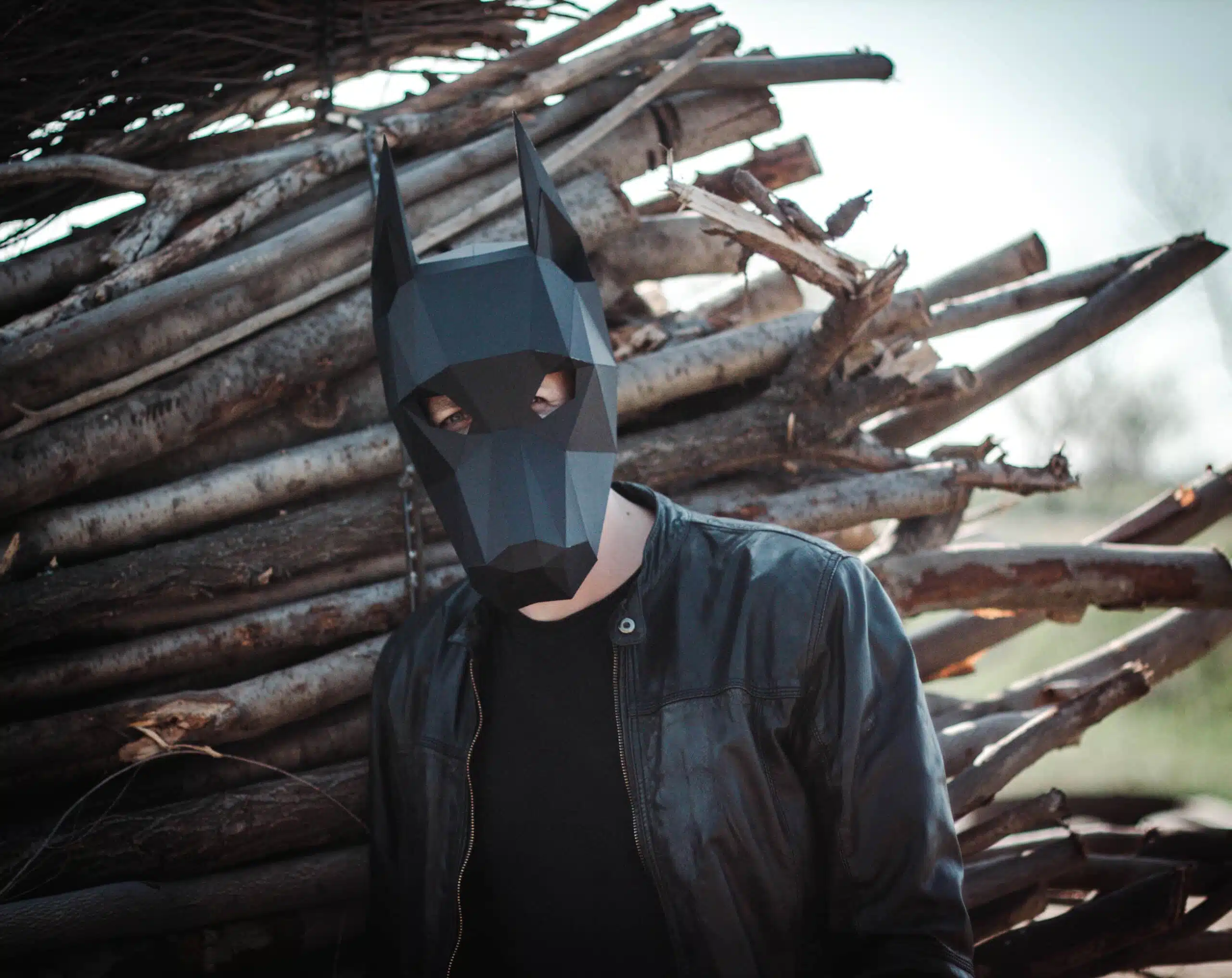 Dobermann-masker in 3D-papercraft, weergave 8