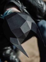 Máscara casco Doberman en papercraft 3D