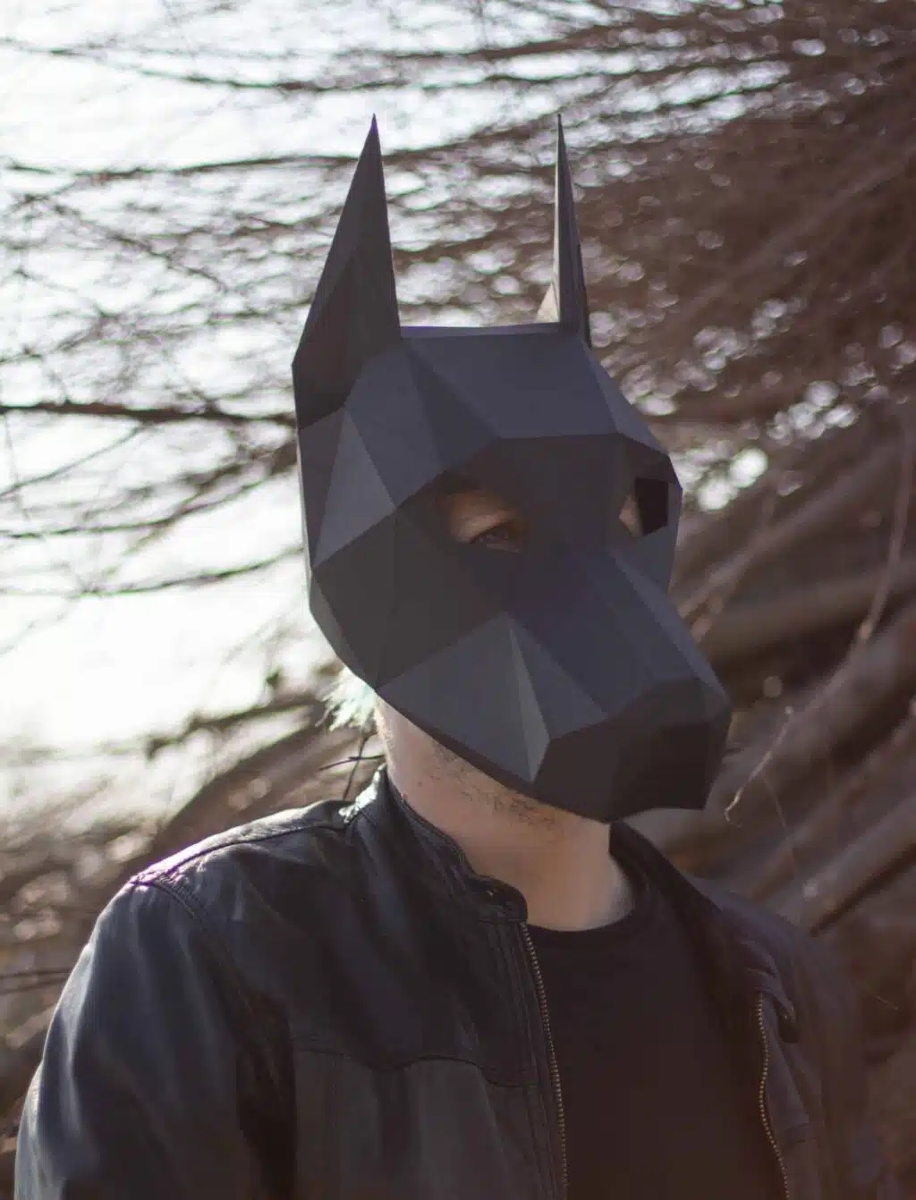 Dobermann-masker in 3D-papercraft, 3D-model