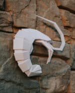 Crevette en papercraft 3D