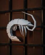 Crevette en papercraft 3D