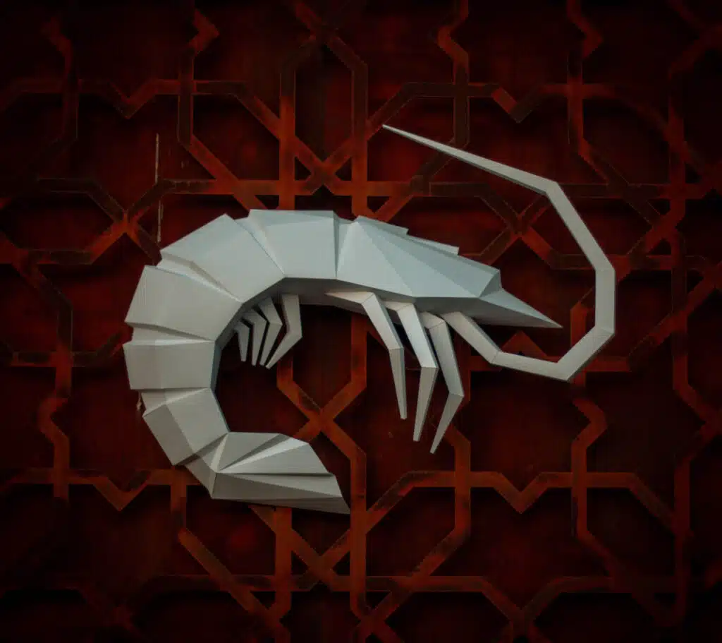 Garnalen papercraft 3D, weergave 2