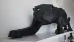 Panter in papercraft 3D met groene ogen, weergave 9