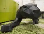 Panter in papercraft 3D met groene ogen, weergave 8