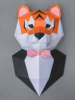 Papercraft eines Tigers im Anzug in Origami 3D