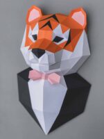Trofeo de tigre con traje papercraft 3D