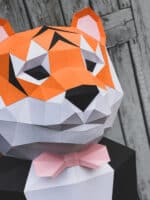 Papercraft eines Tigers im Anzug in Origami 3D