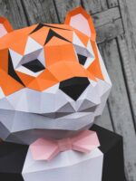 Trofeo de tigre con traje papercraft 3D