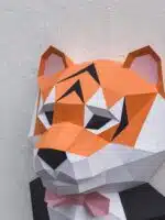 Trofeo de tigre con traje papercraft 3D