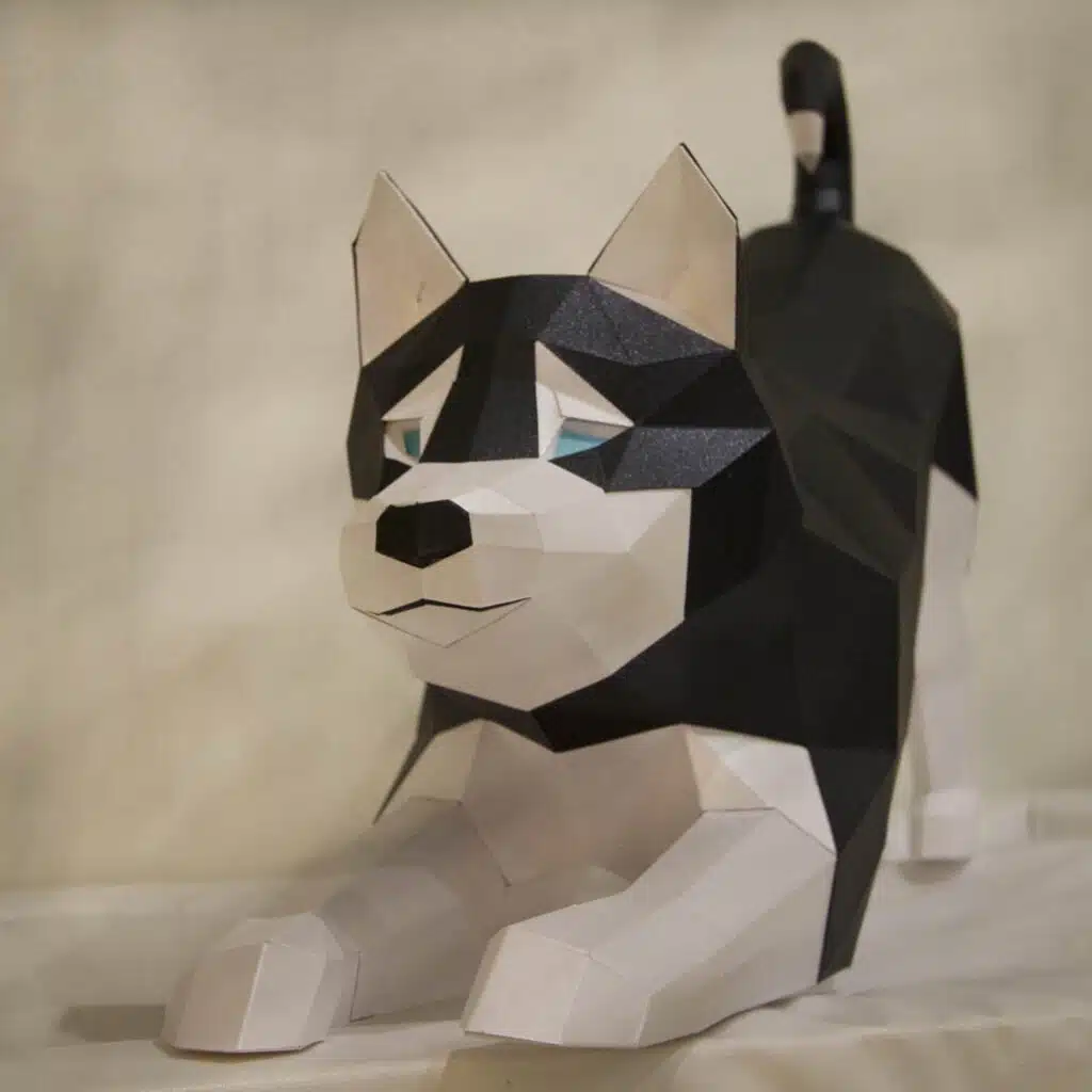 Husky als 3D-Papercraft