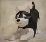 Husky als 3D-Papercraft, Ansicht 2