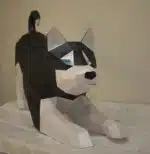 Husky als 3D-Papercraft, Rückansicht