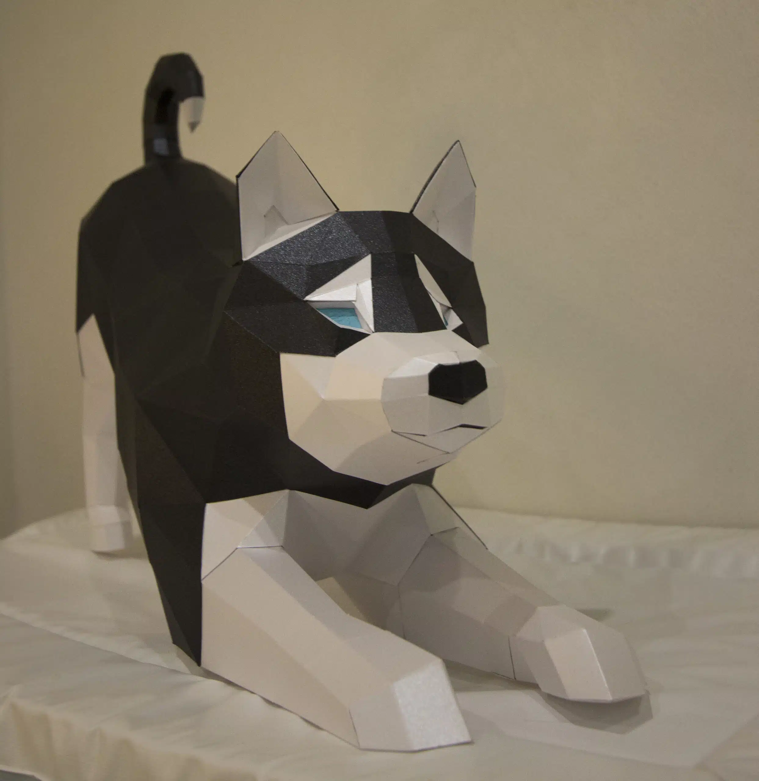 Husky als 3D-Papercraft, Rückansicht