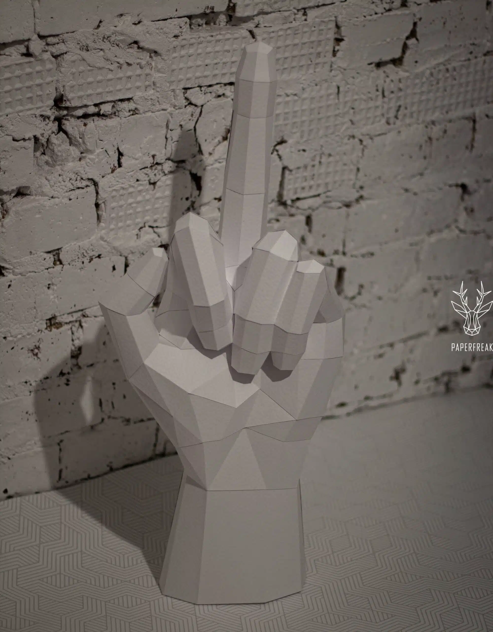 Papercraft 3D dedo do meio, vista 2