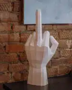 Papercraft 3D dedo do meio branco