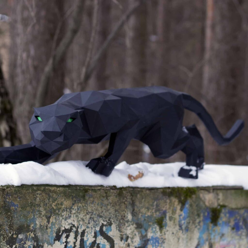 Papercraft panthère en origami 3D