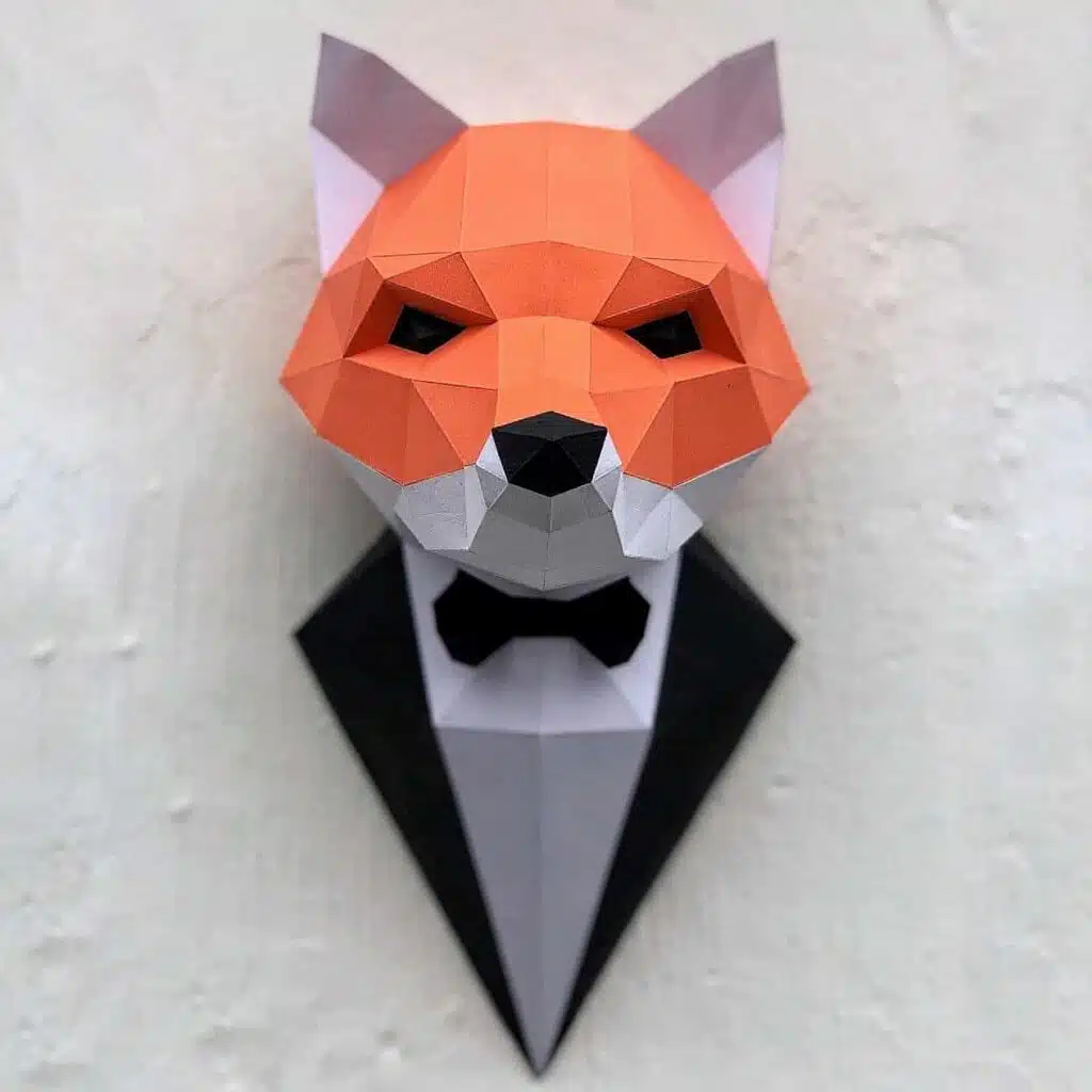 3D-Papercraft Fuchs im Anzug