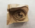 Papercraft of left and right eyes in 3D origami