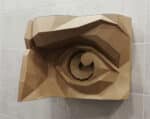 Papercraft of left and right eyes in 3D origami