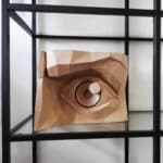 Papercraft of left and right eyes in 3D origami