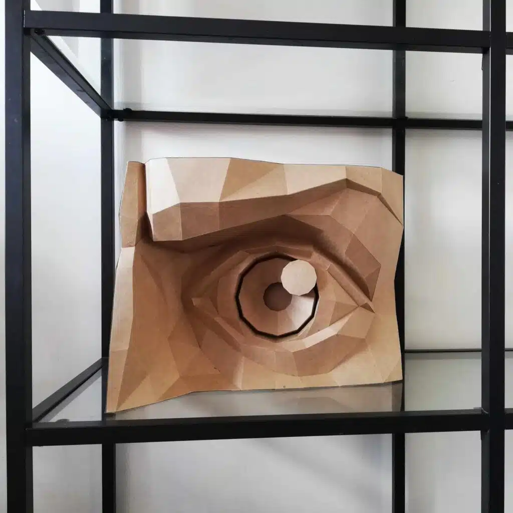 Papercraft 3D linkes und rechtes Auge