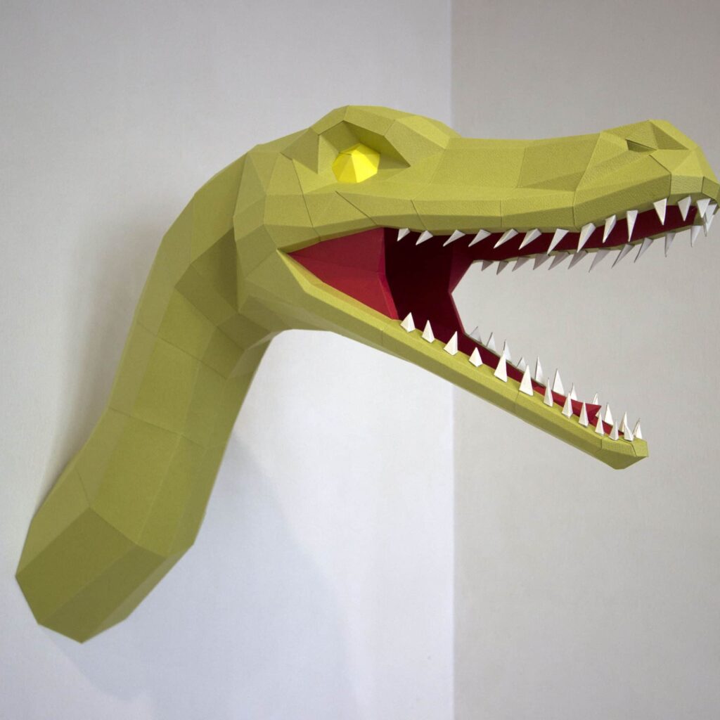 Papercraft de raptor en origami 3D