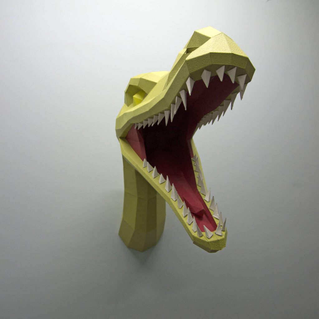 Papercraft de raptor en origami 3D