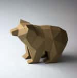 Papercraft of small simple bear in 3D origami