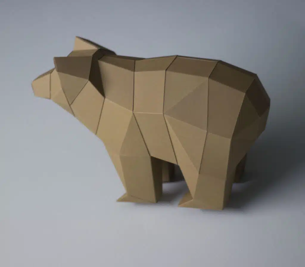 Petit ours simple en papercraft 3D