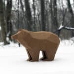 Papercraft of small simple bear in 3D origami