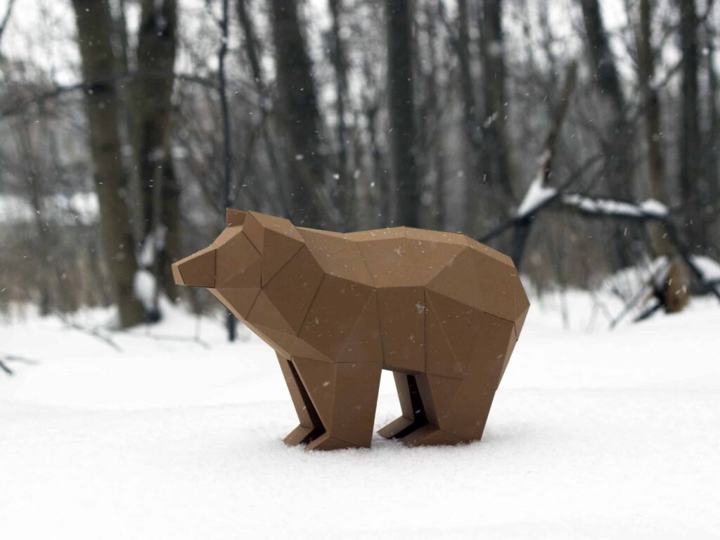 Simple 3D papercraft bear