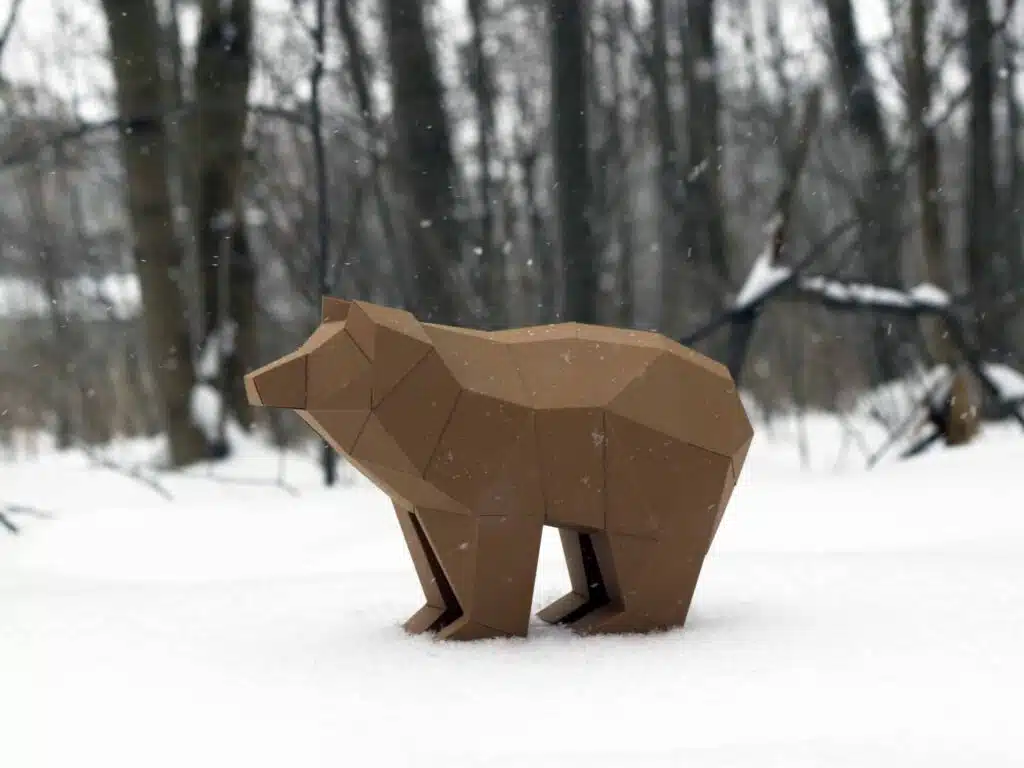 Petit ours simple en papercraft 3D
