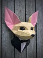 Papercraft of fennec fox in origami 3D