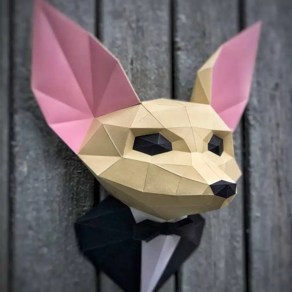 Fennek-Fuchs im Anzug Papercraft 3D
