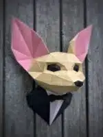 Volpe fennec in costume papercraft 3D