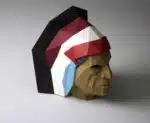 3D Papercraft Indiaans stamhoofd, weergave 9