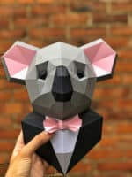 Papercraft of dapper koala in origami 3D