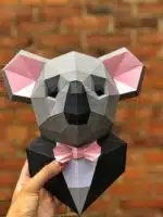Koala in costume in papercraft 3D