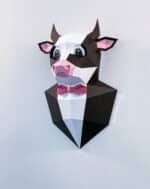 Papercraft von einem Stier im Anzug in Origami 3D